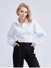 Romashka - Інтернет магазин жіночого одягу | Сорочка "Візалія" з рукавами-буфами ROMASHKA біла, Колір: Білий, Розмір одягу: M|L