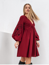 Romashka - Інтернет магазин жіночого одягу | Сукня з вишивкою "Калькутта" ROMASHKA Бордовий, Колір: Бордовий, Розмір одягу: M, num: 19174
