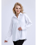 Romashka - Интернет-магазин женской одежды |  Рубашка "Беркли" базового кроя с необработанным краем ROMASHKA белая, Цвет: Белый, Размер одежды: XS|S