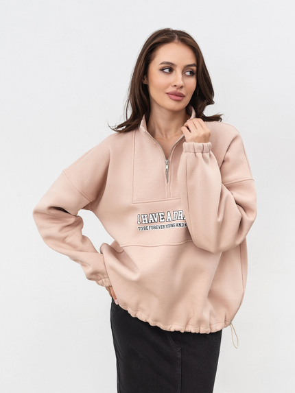 Romashka - Интернет-магазин женской одежды |  Свитшот "Маклин" ROMASHKA Бежевый, Цвет: Бежевый, Размер одежды: L/XL