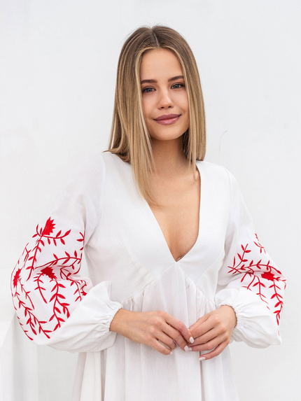 Romashka - Інтернет магазин жіночого одягу | Сукня з вишивкою «Калькутта» ROMASHKA Теплий білий, Колір: Теплий білий, Розмір одягу: L, num: 19165
