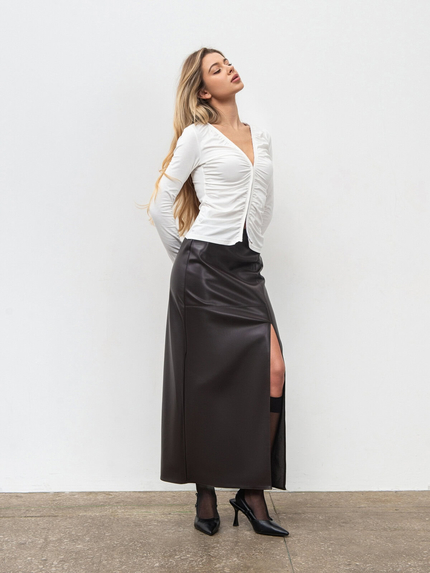 Romashka - Інтернет магазин жіночого одягу | Лонг "Кліо" ROMASHKA Молочний, Колір: Молочний , Розмір одягу: XS|S, num: 19831