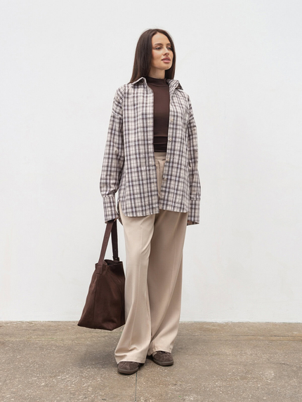 Romashka - Интернет-магазин женской одежды |  Рубашка "Стрит" ROMASHKA Песочный plus , Цвет: Песочный plus, Размер одежды: M|L