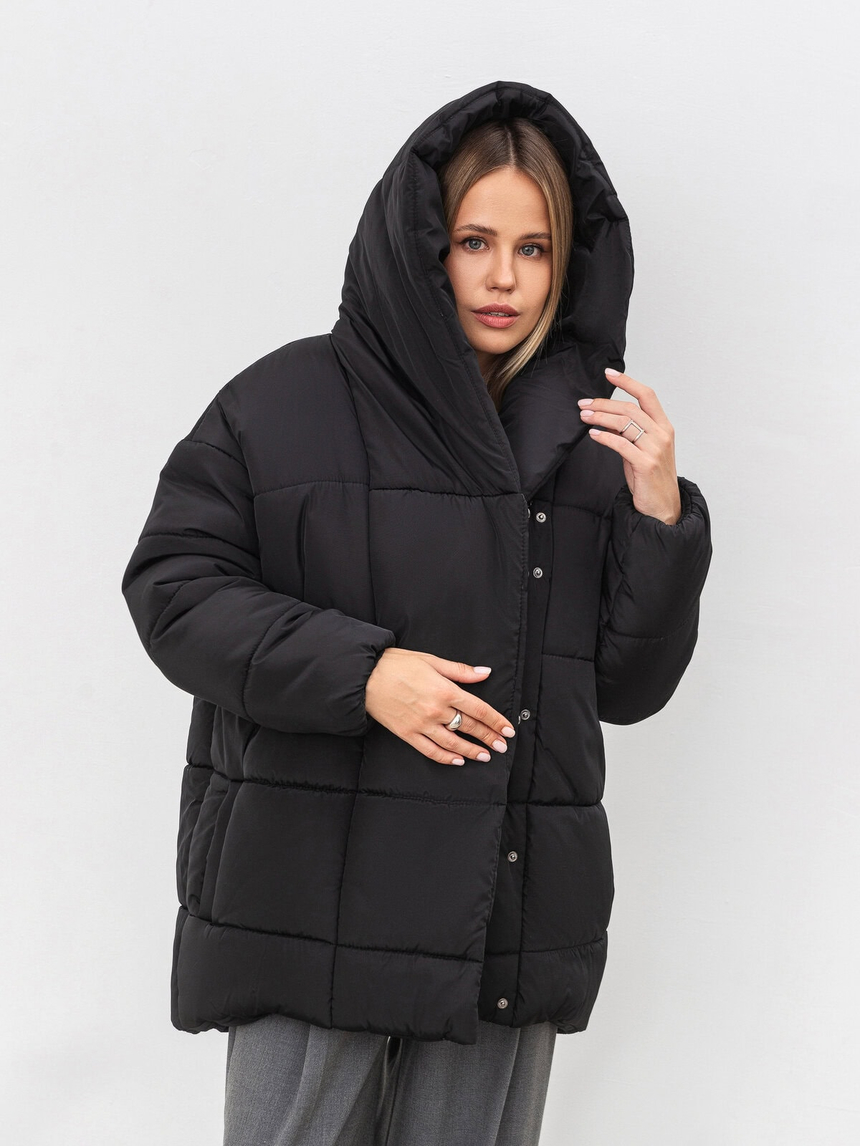 Romashka - Інтернет магазин жіночого одягу | Куртка-ковдра «Гренландія» ROMASHKA Чорний plus, Колір: Чорний plus, Розмір одягу: S|M