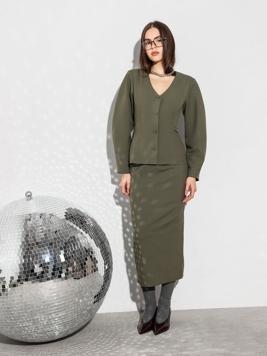 Romashka - Інтернет магазин жіночого одягу | Піджак приталений «Енс» ROMASHKA Хакі, Колір: Хакі, Розмір одягу: S|M