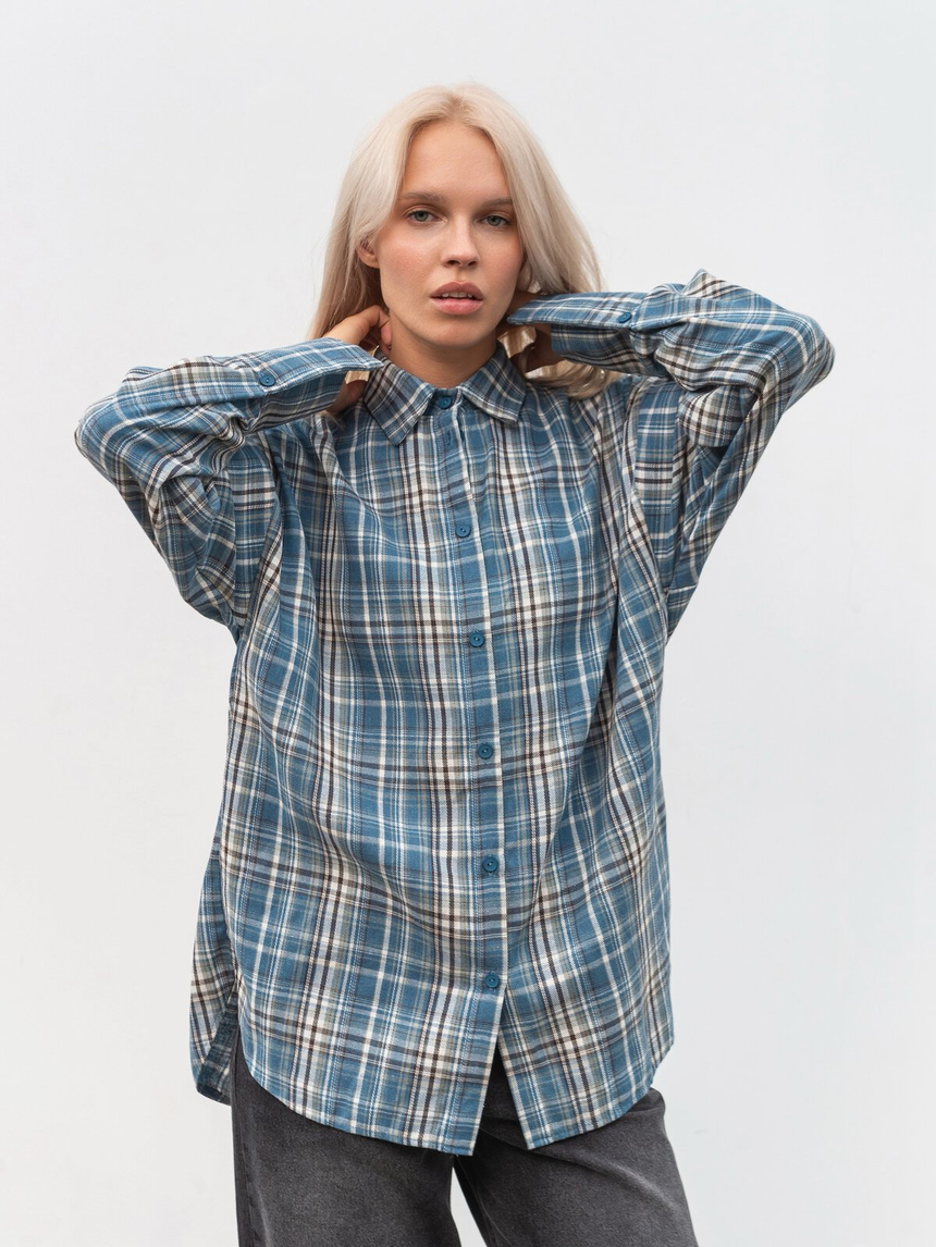 Romashka - Інтернет магазин жіночого одягу | Сорочка «Паттерн» ROMASHKA Блакитний plus, Колір: Блакитний plus, Розмір одягу: S|M