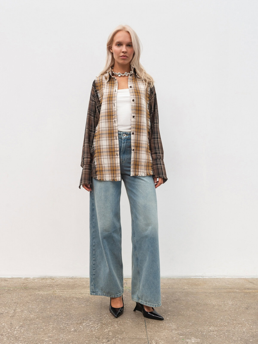 Romashka - Интернет-магазин женской одежды |  Рубашка "Лейквуд" ROMASHKA Шоколадный plus, Цвет: Шоколадный, Размер одежды: M|L
